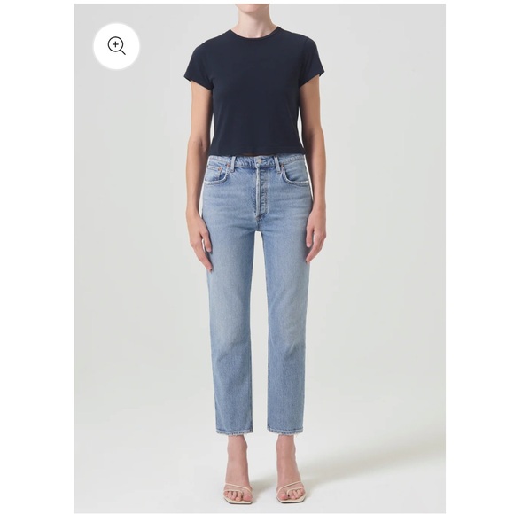 Agolde Denim - Agolde RILEY HIGH RISE STRAIGHT CROP blue denim jeans
